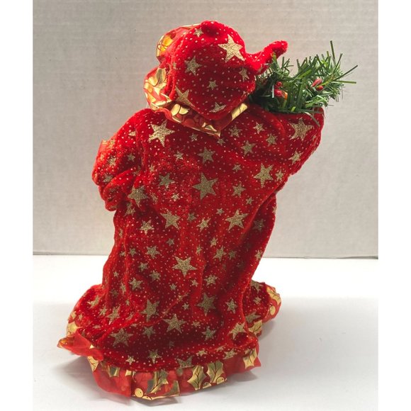 Santa Claus Christmas Tree Topper Centerpiece Red Star Robe Father Christmas - Picture 2 of 9